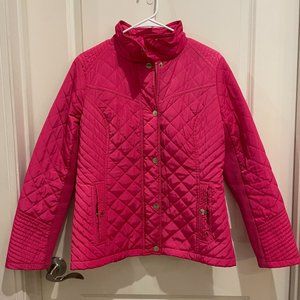 Barbie Pink - Michael Kors Puffer Quilted Jacket with gold zipper/button details